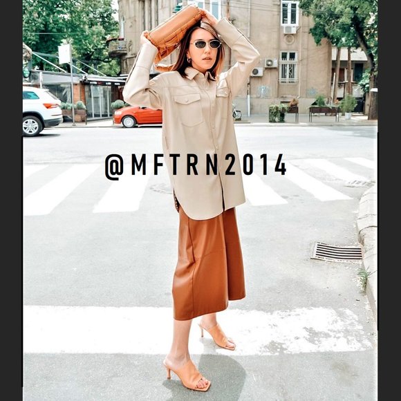 SOLD! ZARA Faux Leather Long Shorts - Picture 6 of 16